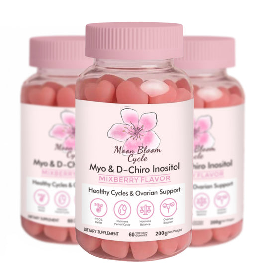 Moon Bloom Cycle Gummies (3-Month Supply) | Myo-Inositol, D-Chiro Inositol, CoQ10, Vitamin D3, Vitamin B6, Vitamin B12, Folate & Magnesium Glycinate