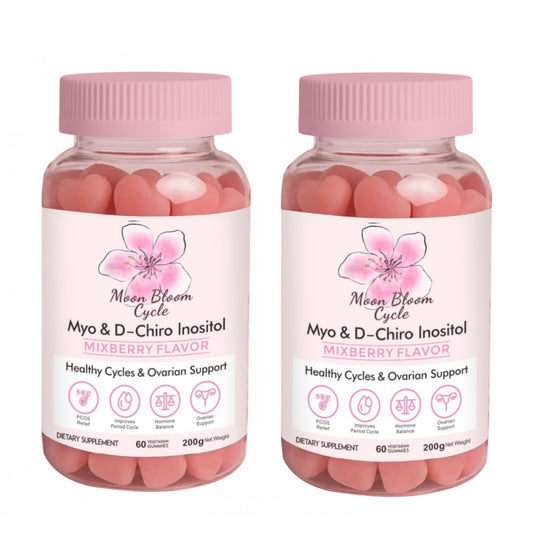 Moon Bloom Cycle Gummies (2-Month Supply) | Myo-Inositol, D-Chiro Inositol, CoQ10, Vitamin D3, Vitamin B6, Vitamin B12, Folate & Magnesium Glycinate