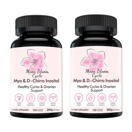 Moon Bloom Cycle Pills (2-Month Supply) | Myo-Inositol, D-Chiro Inositol, CoQ10, Vitamin D3, B6, B12, Folate & Magnesium Glycinate