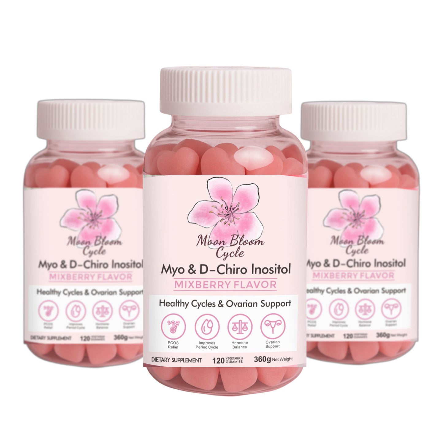 (Pack Of 3)Heart Moon Bloom Gummies ✨🌸