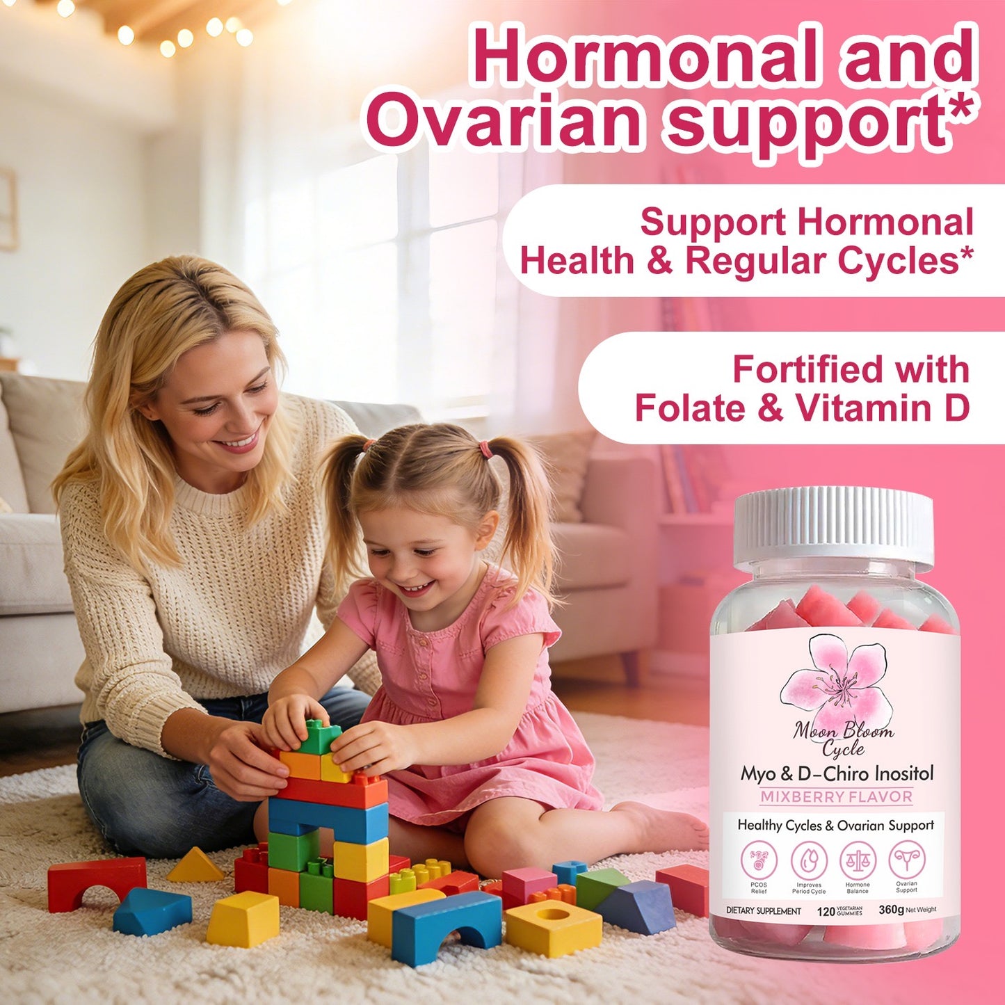 (2 Pack)Heart Moon Bloom Cycle Gummies 🌸✨