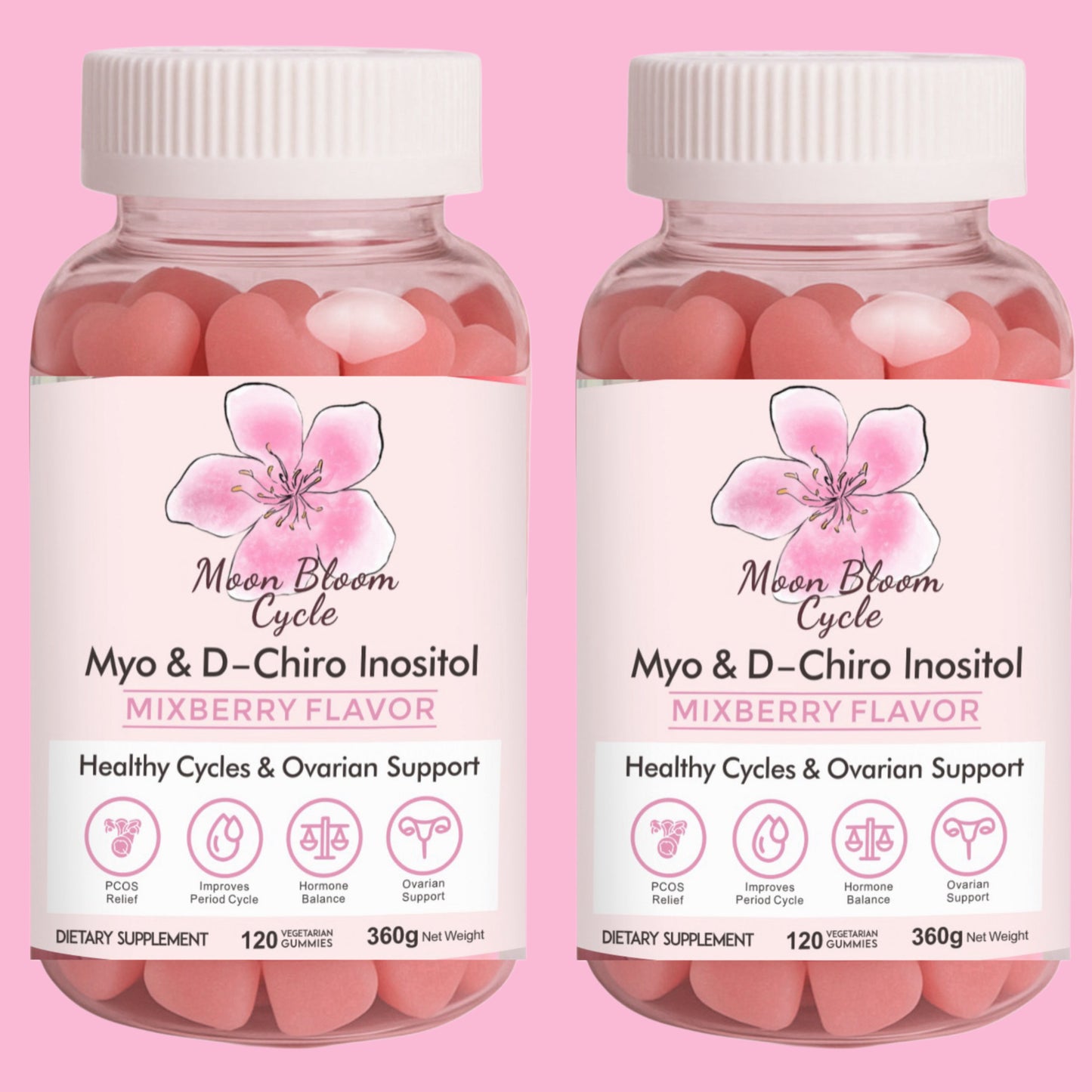 (2 Pack)Heart Moon Bloom Cycle Gummies 🌸✨
